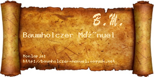Baumholczer Mánuel névjegykártya